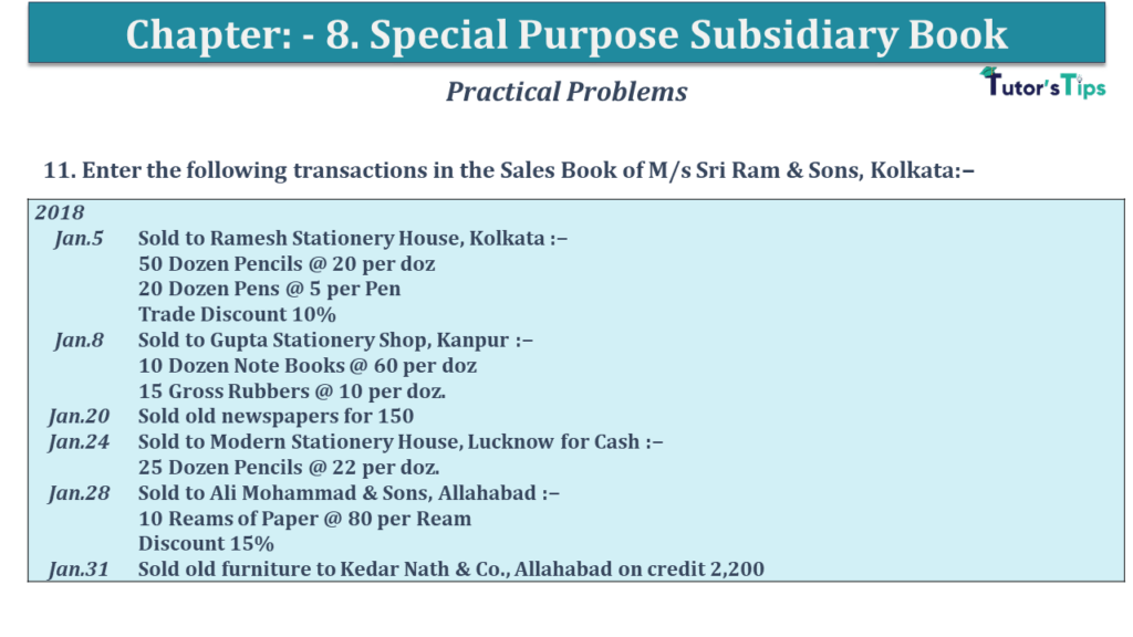 Question No 11 Chapter No 8