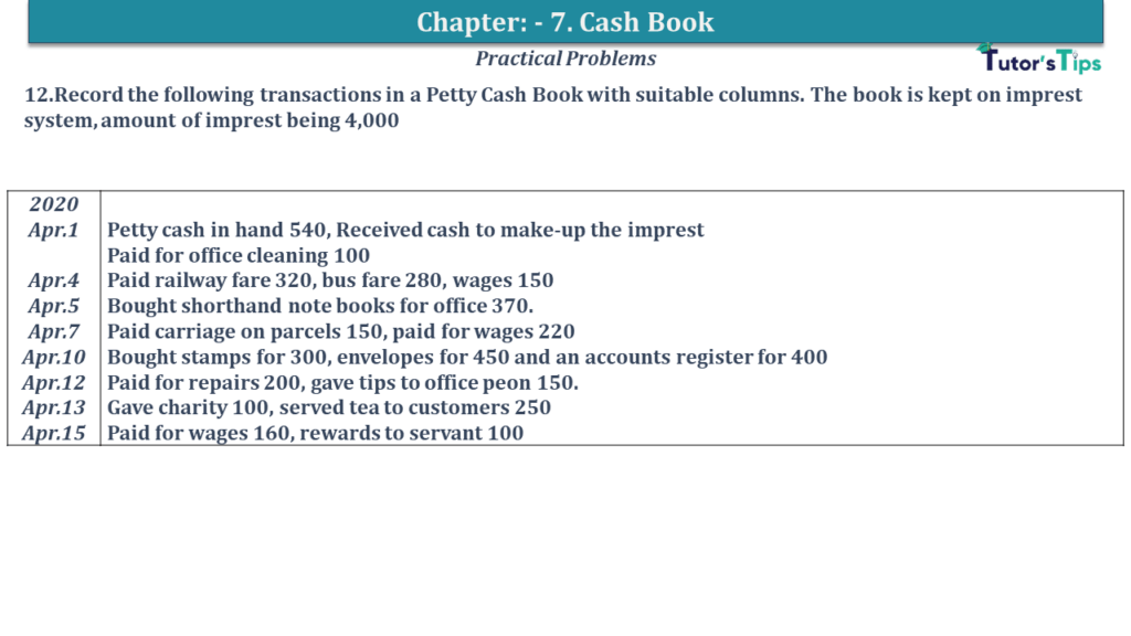 Question No 12 Chapter No 7