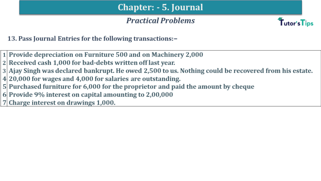 Question No 13 Chapter No 5