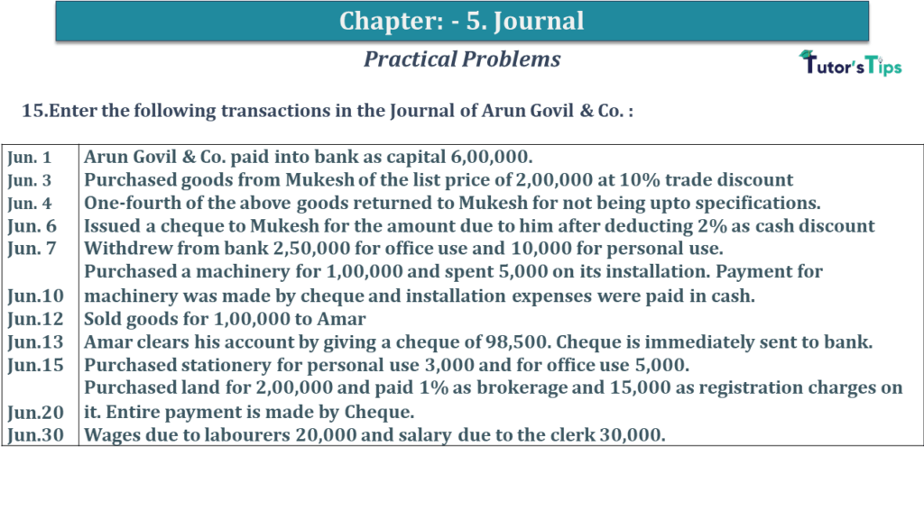 Question No 15 Chapter No 5