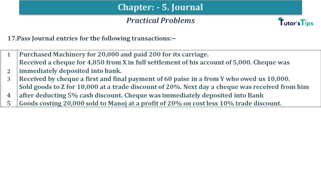 Question No 17 Chapter No 5