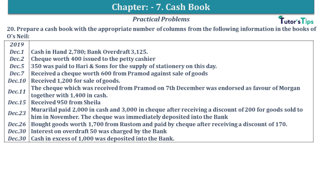 Question No 20 Chapter No 7