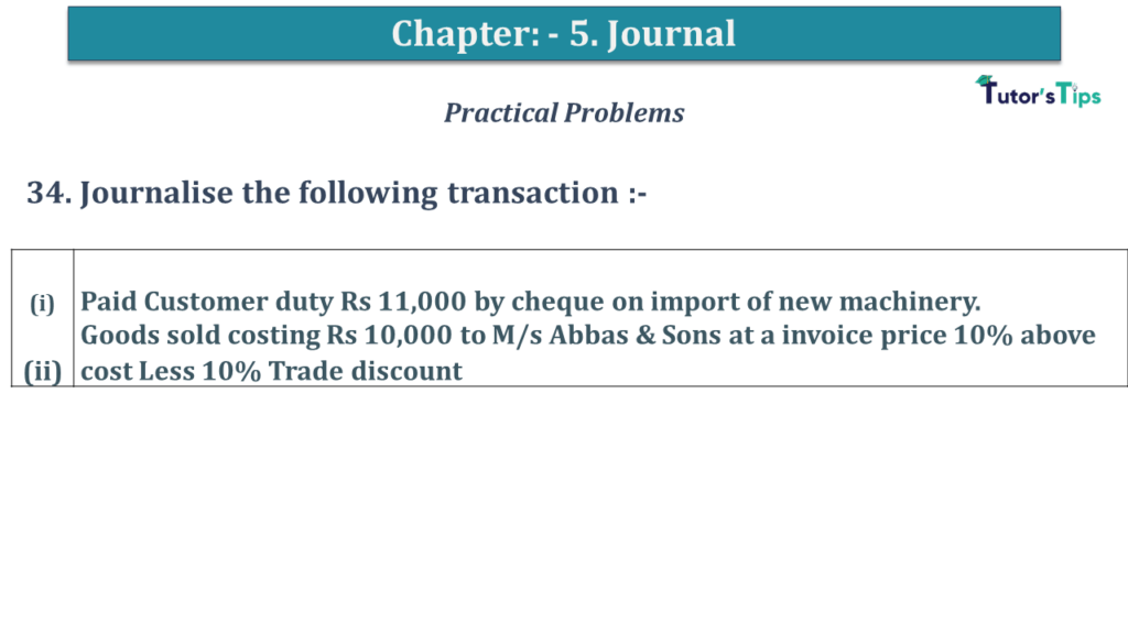 Question No 34 Chapter No 5