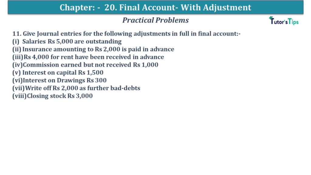 Question No 11 Chapter No 20